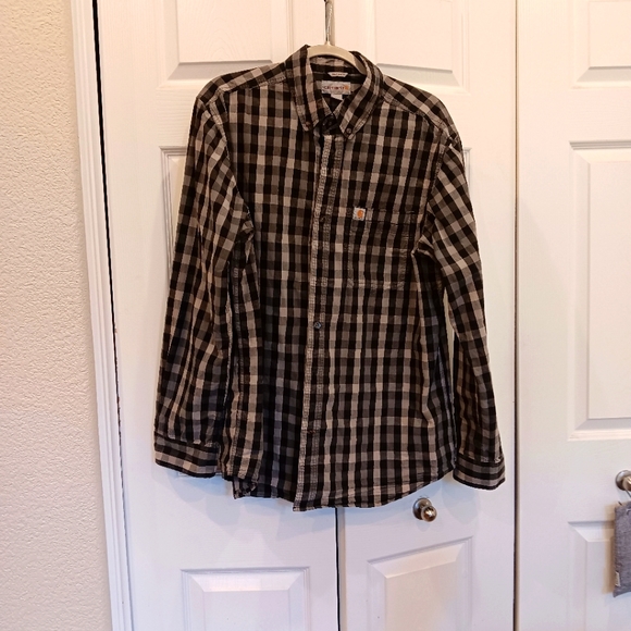 Carhartt Relaxed Fit Plaid Mens Shirt Size L - Picture 1 of 6